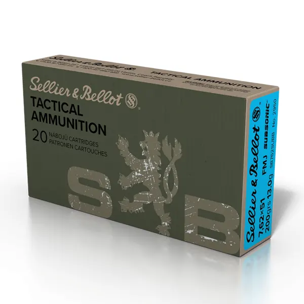 Karabinski metak 7,62x51 Subsonic FMJ BT 182gr 11,8g – Sellier&Bellot