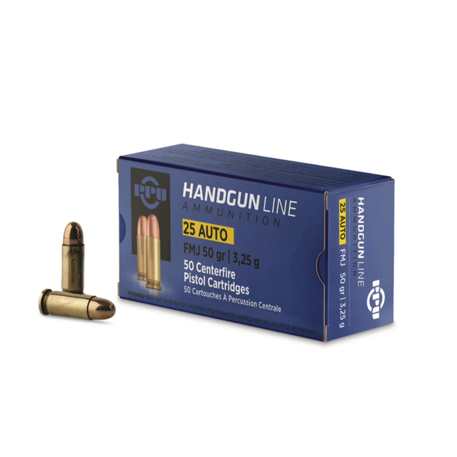Pištoljski metak PPU 6,35mm .25 Auto FMJ 3,25g/50gr – PPU